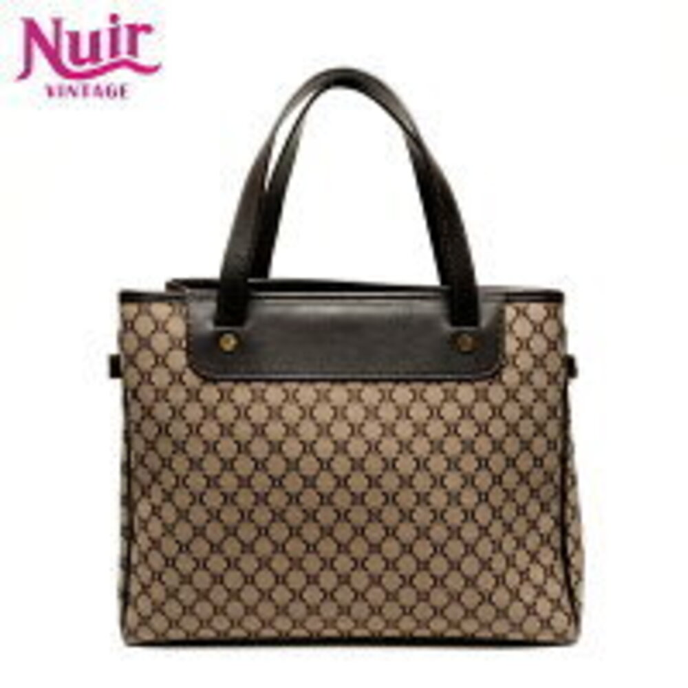Celine Macadam Canvas Handbag Brown